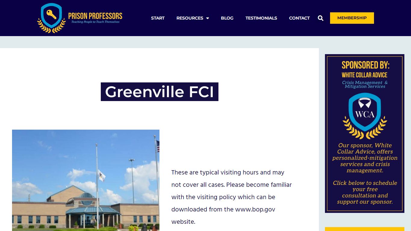 Greenville FCI - Prison Professors